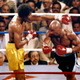Marvin Hagler, right, scores a TKO over Thomas Hearns.